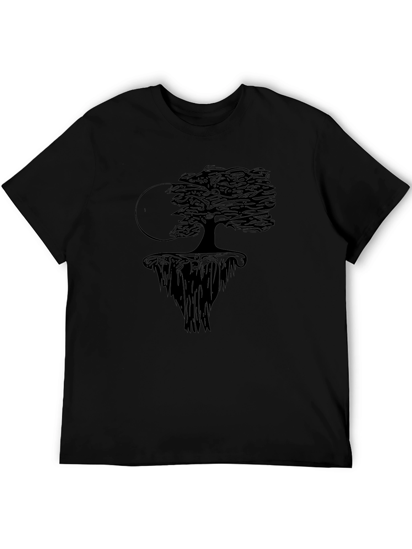 Mens Black Graphic Tree T-Shirt