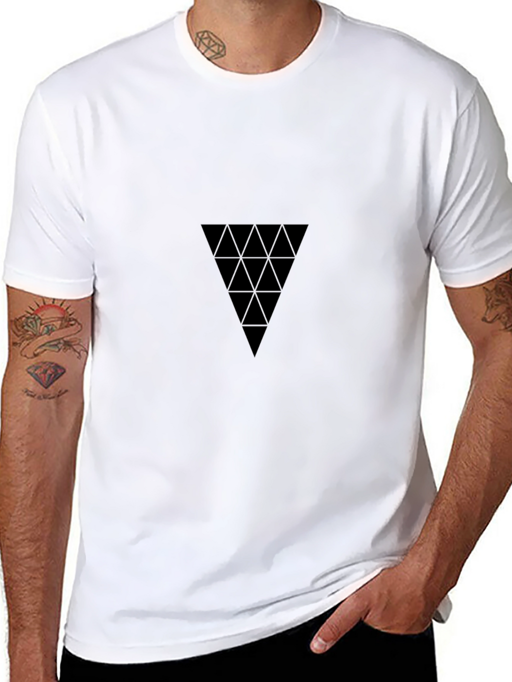 Geometric Triangle Black T-Shirt