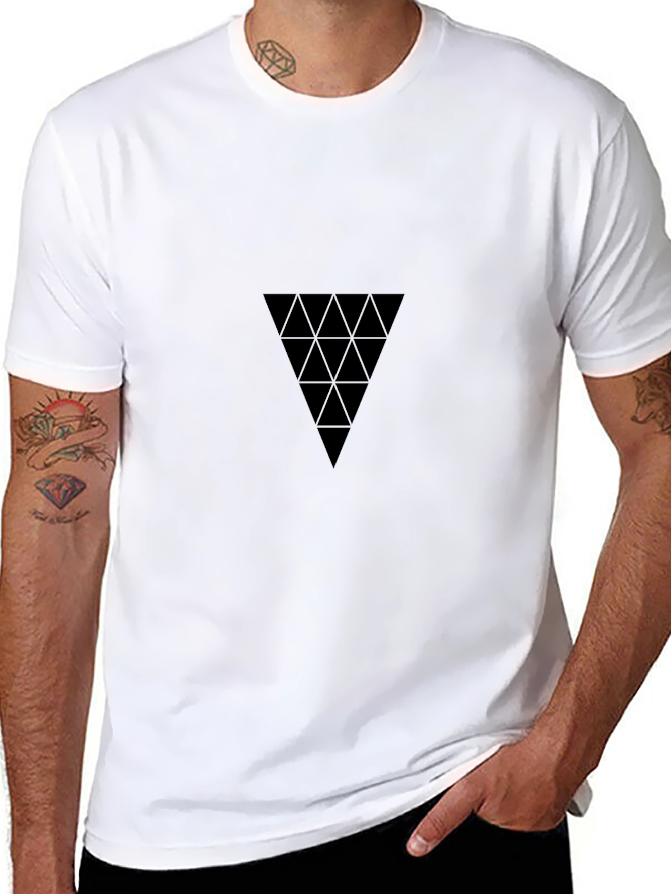 Geometric Triangle Black T-Shirt