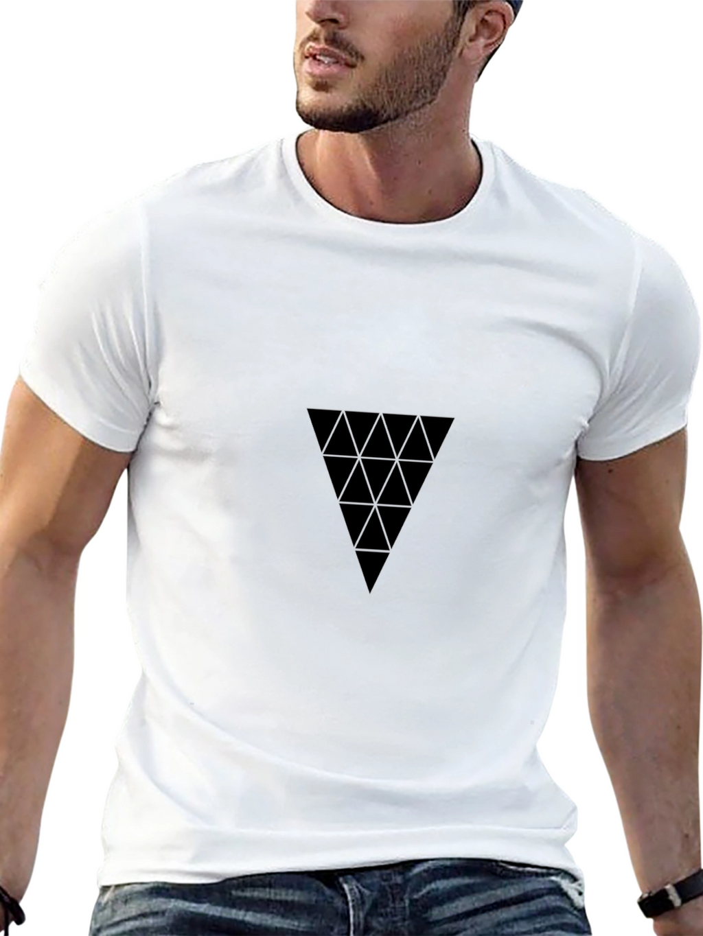 Geometric Triangle Black T-Shirt