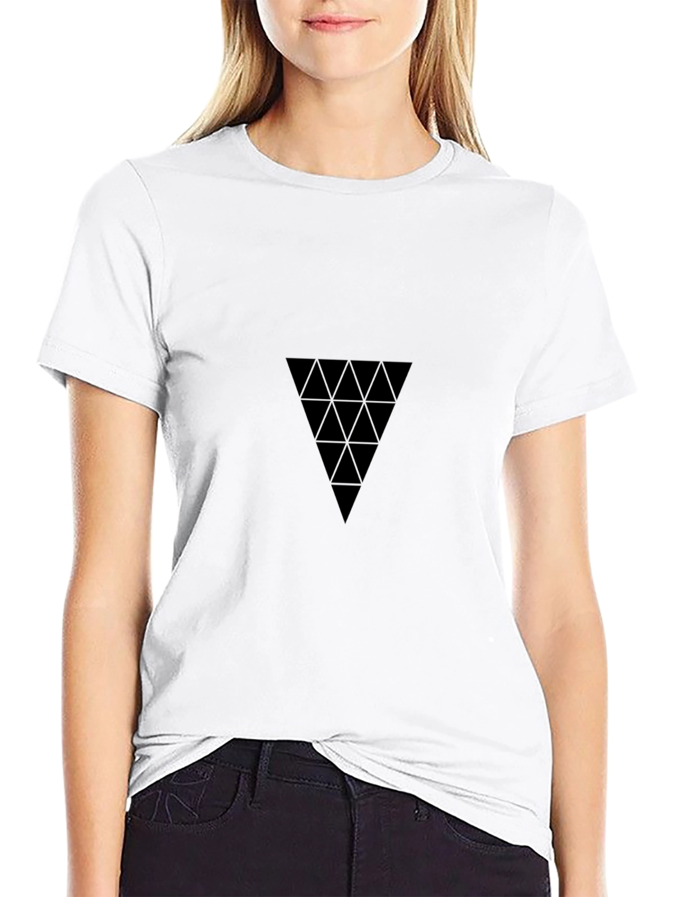 Geometric Triangle Black T-Shirt