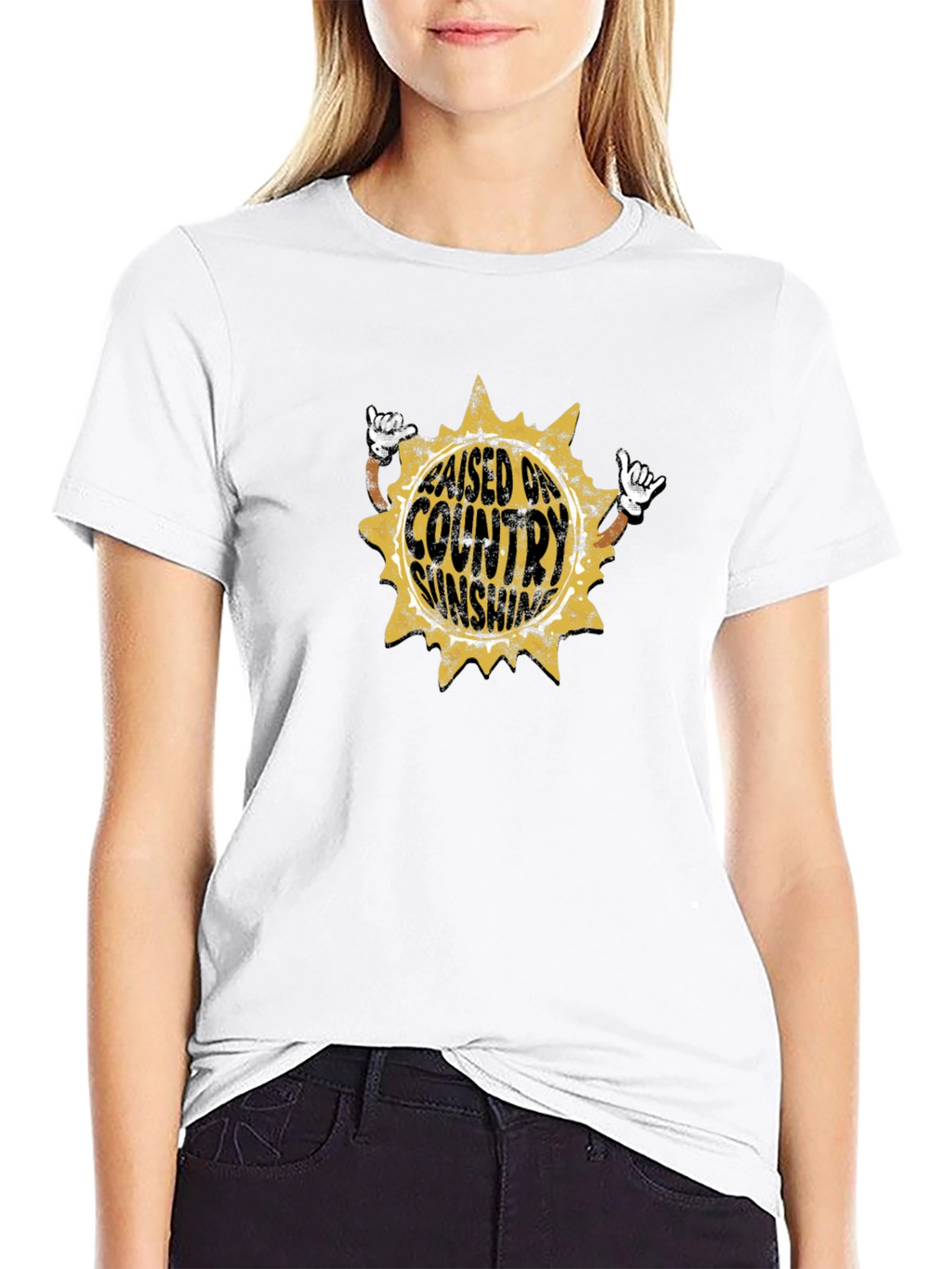 Raised on Country Sunshine Black Tee