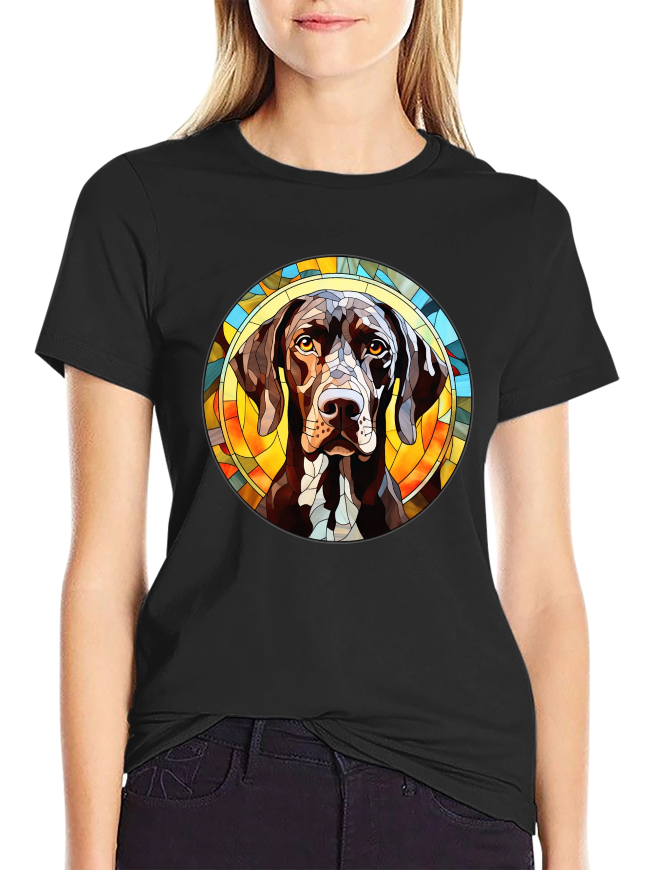 Dog Breed Stained Glass T-Shirt - Unique Design