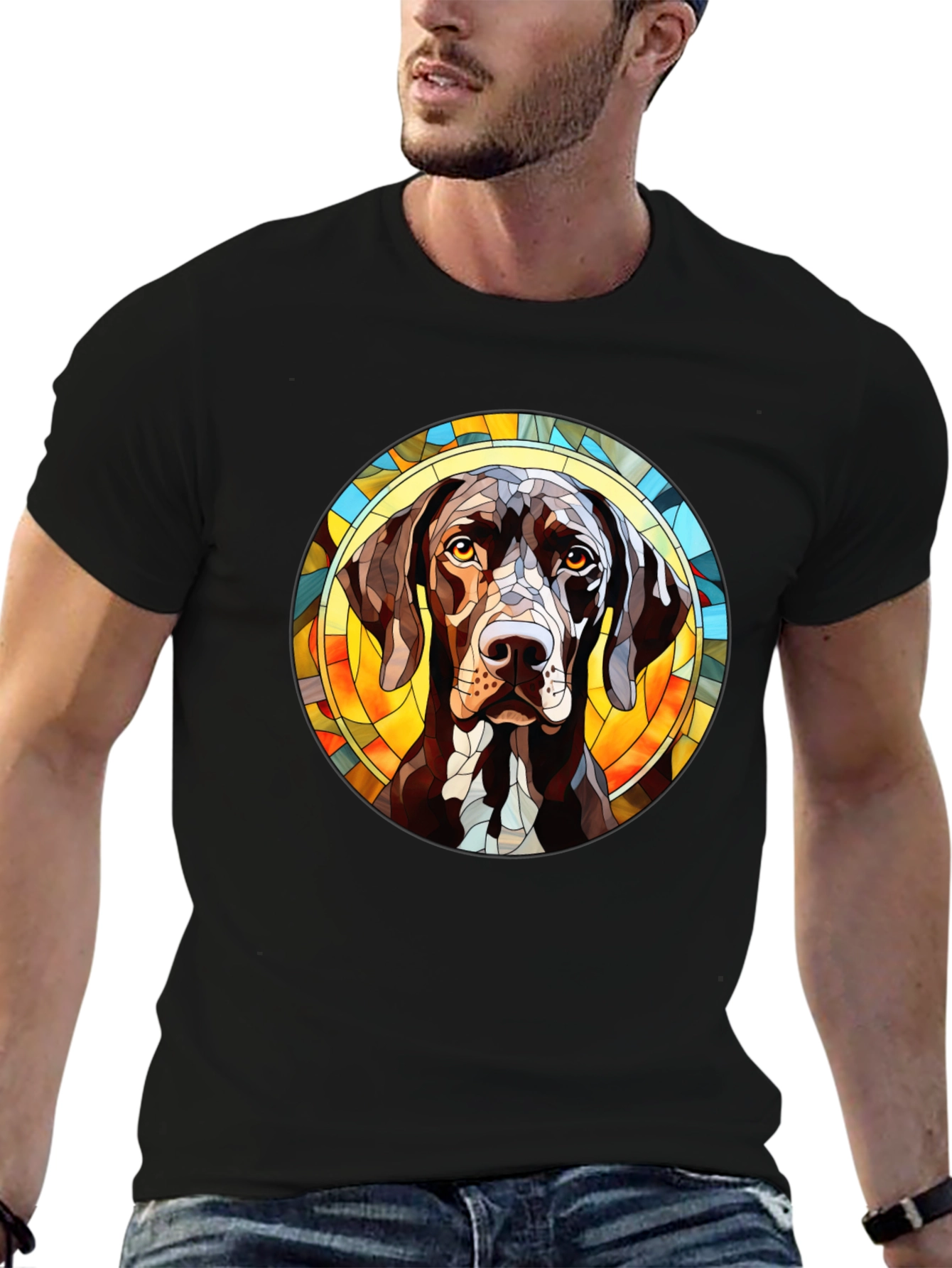Dog Breed Stained Glass T-Shirt - Unique Design