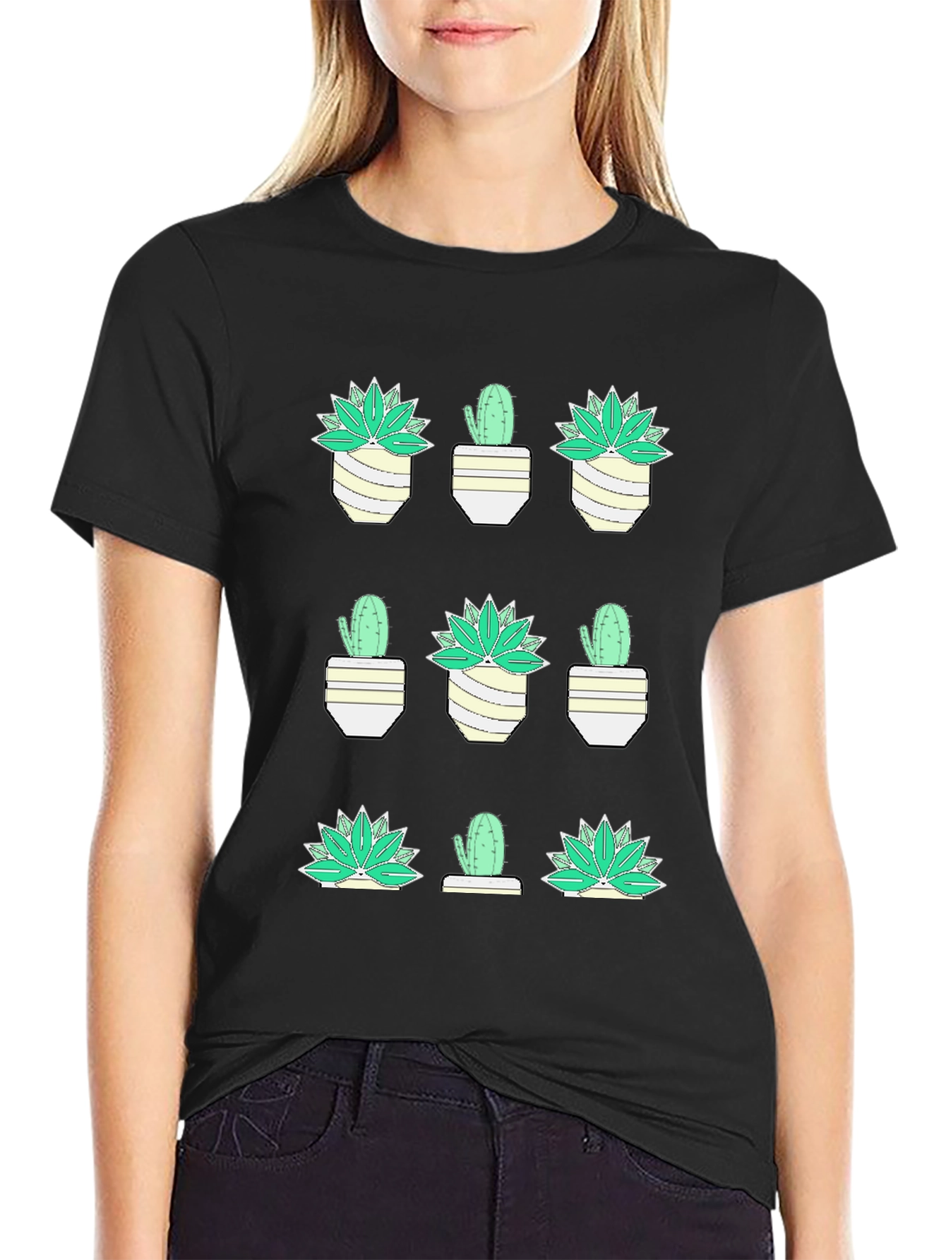 Cactus Plant Graphic Tee - Trendy Desert Style