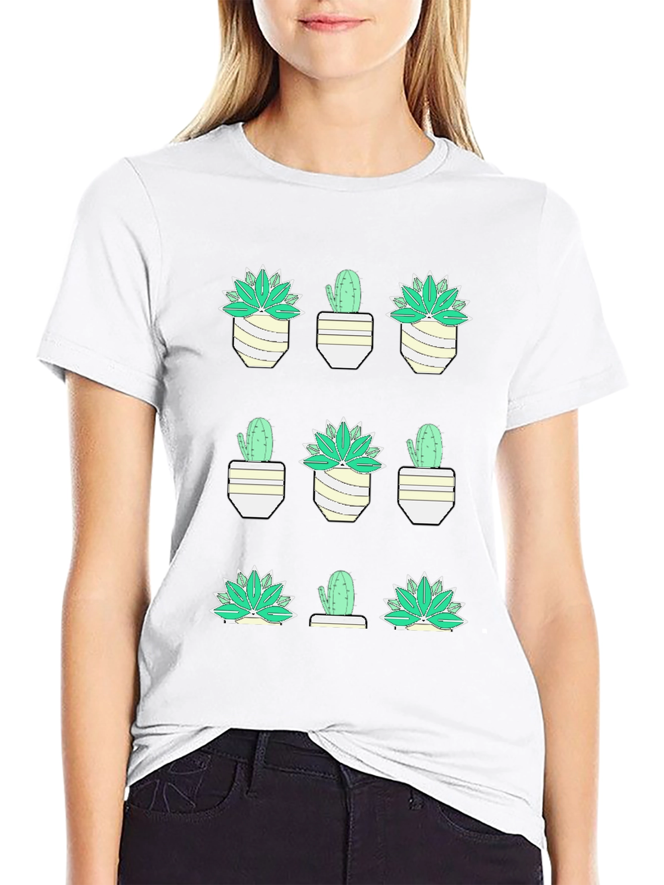 Cactus Plant Graphic Tee - Trendy Desert Style