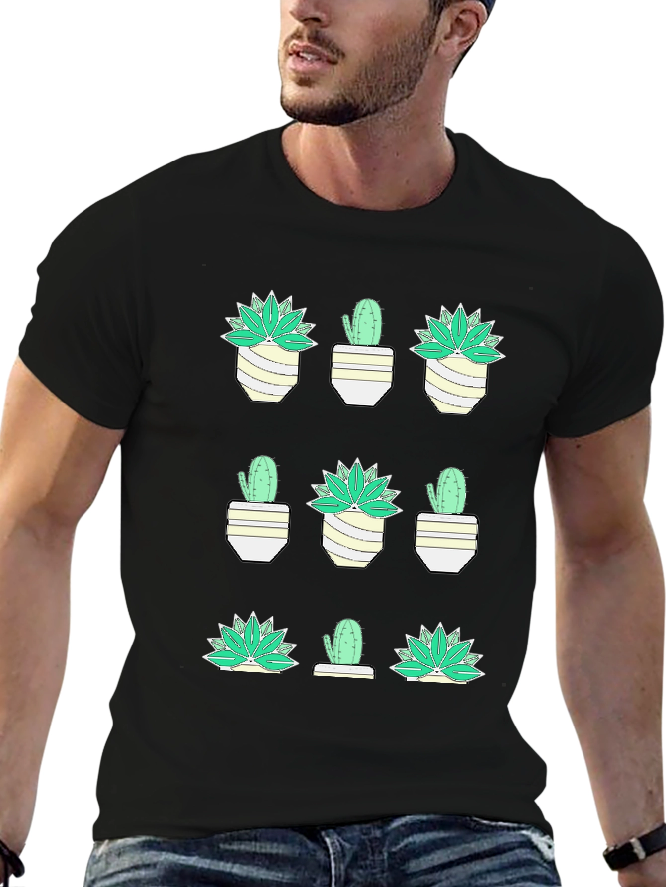 Cactus Plant Graphic Tee - Trendy Desert Style