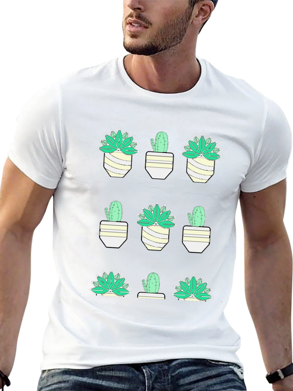 Cactus Plant Graphic Tee - Trendy Desert Style
