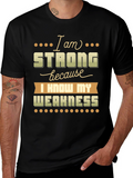 Motivational T-Shirt: I Am Strong Know My Weakness