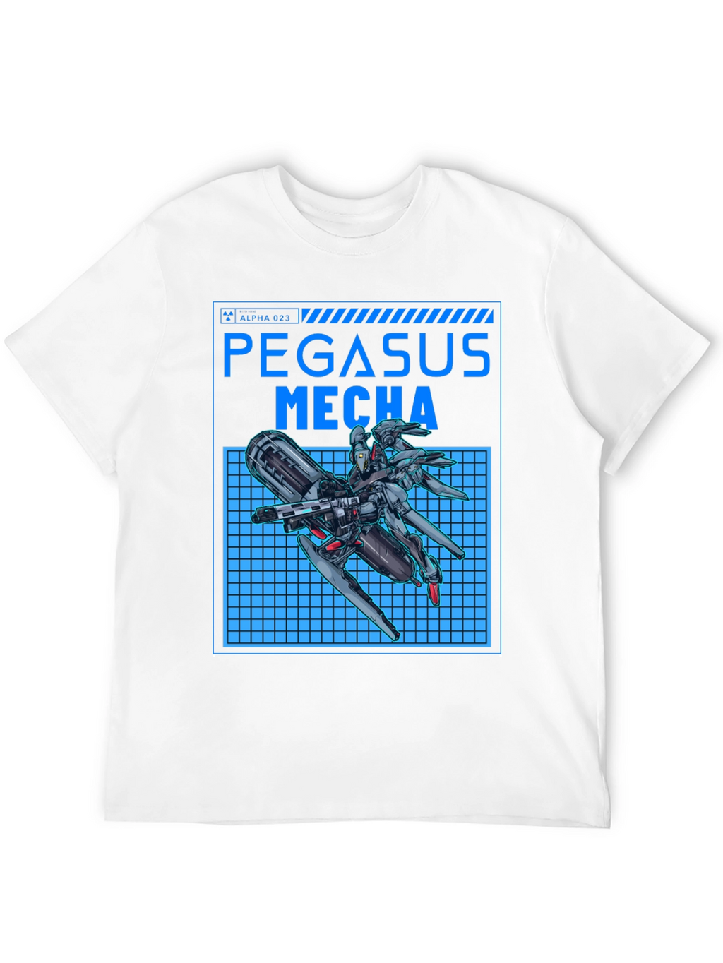 Pegasus Mecha Black T-Shirt - Futuristic Robot Design