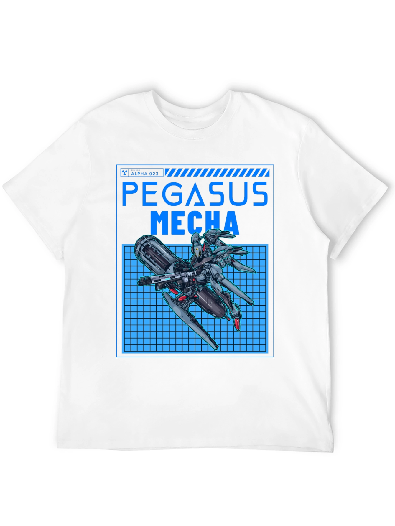 Pegasus Mecha Black T-Shirt - Futuristic Robot Design