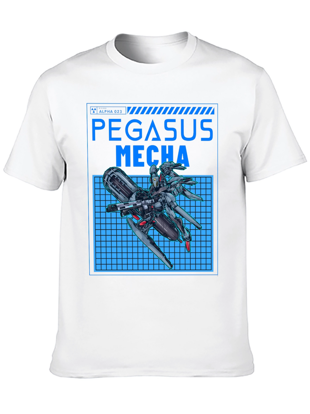Pegasus Mecha Black T-Shirt - Futuristic Robot Design