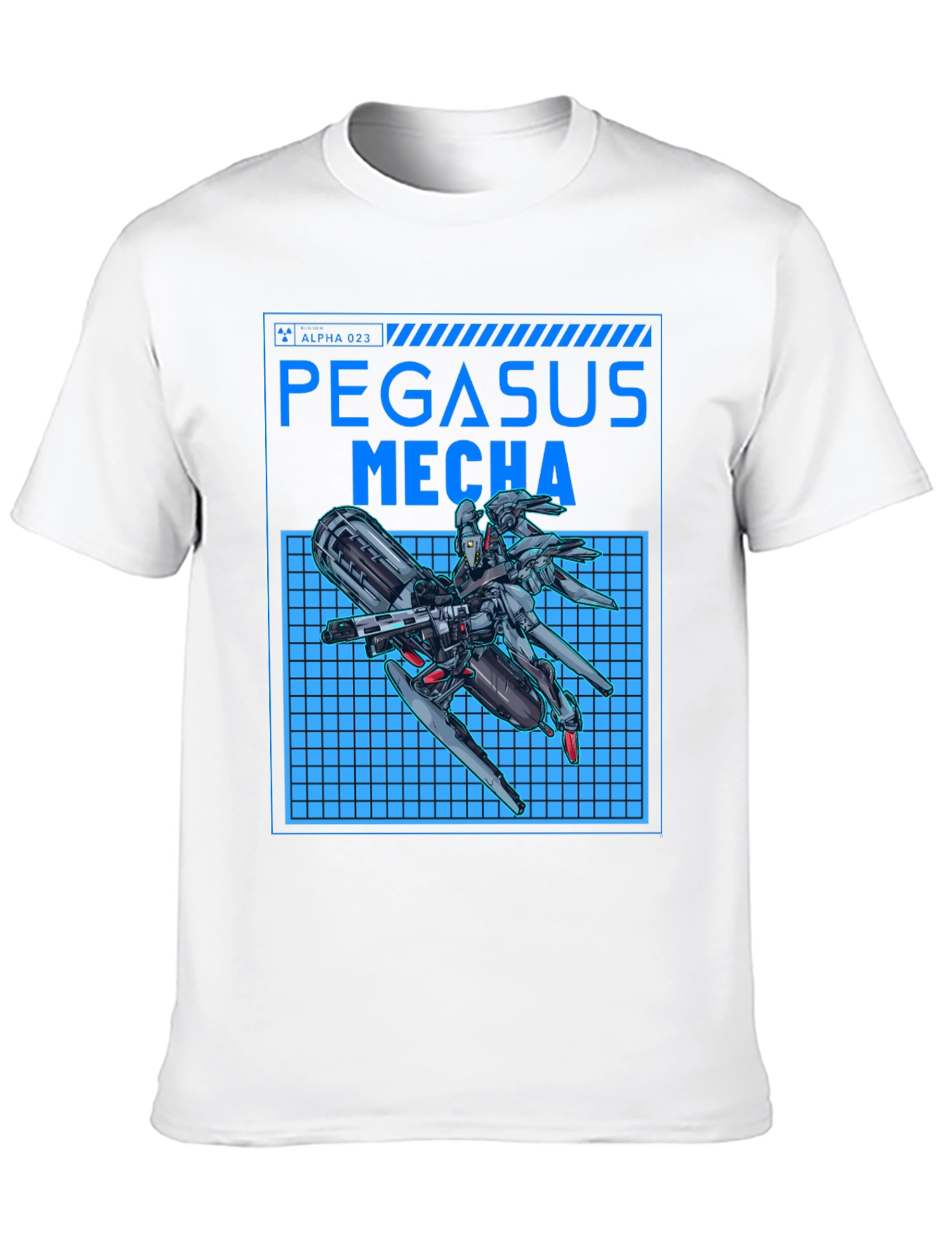 Pegasus Mecha Black T-Shirt - Futuristic Robot Design