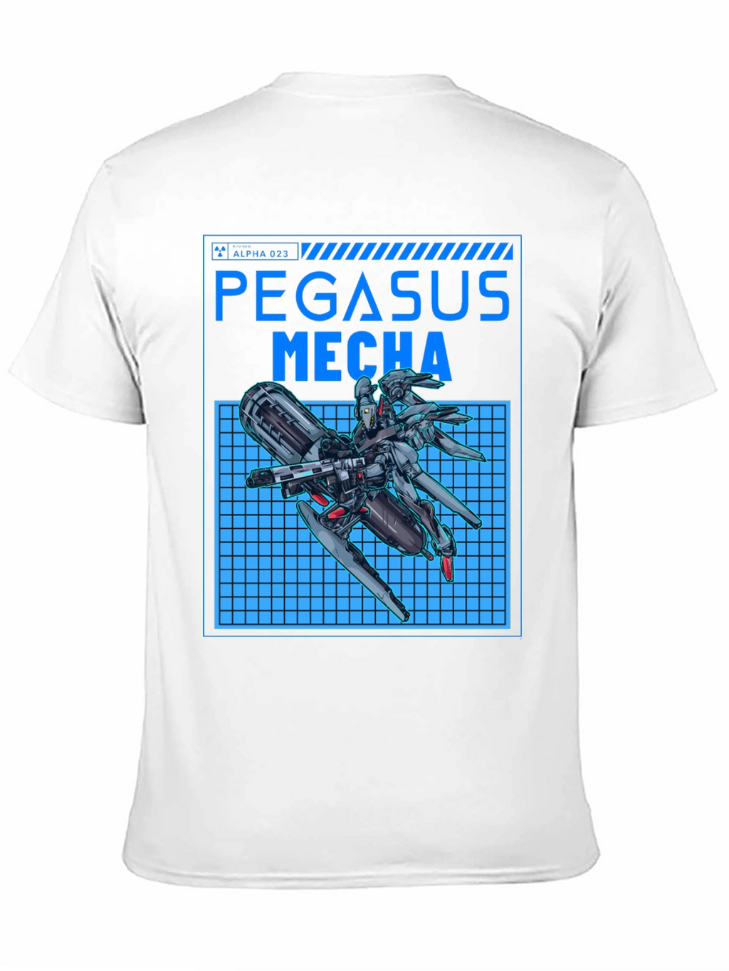 Pegasus Mecha Black T-Shirt - Futuristic Robot Design