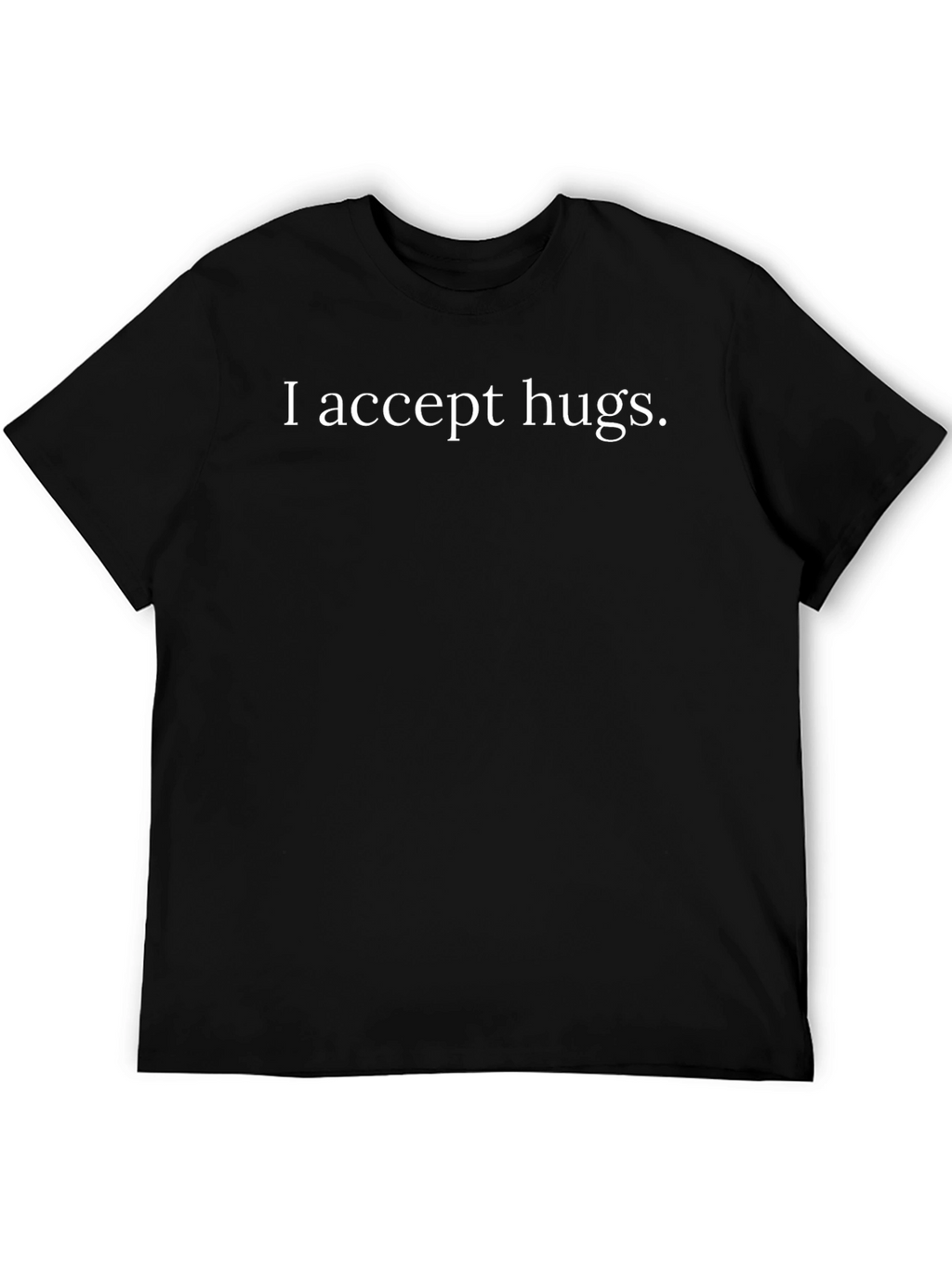 I Accept Hugs Black Graphic Tee