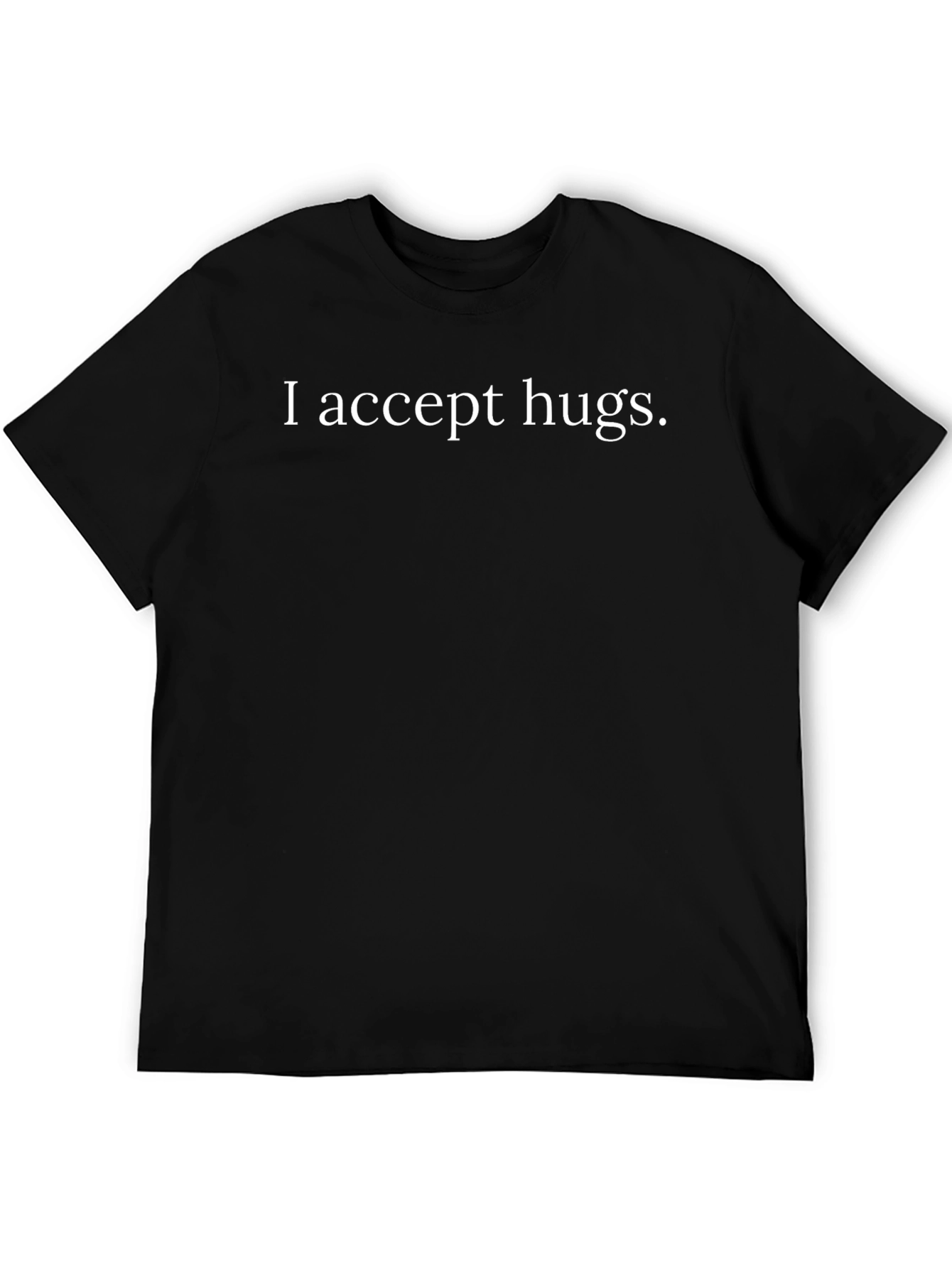 I Accept Hugs Black Graphic Tee