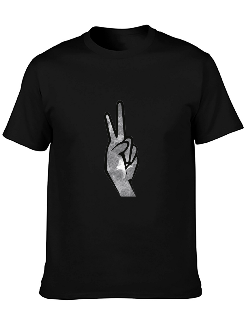 Peace Sign Graphic Tee - Black Cotton Comfort