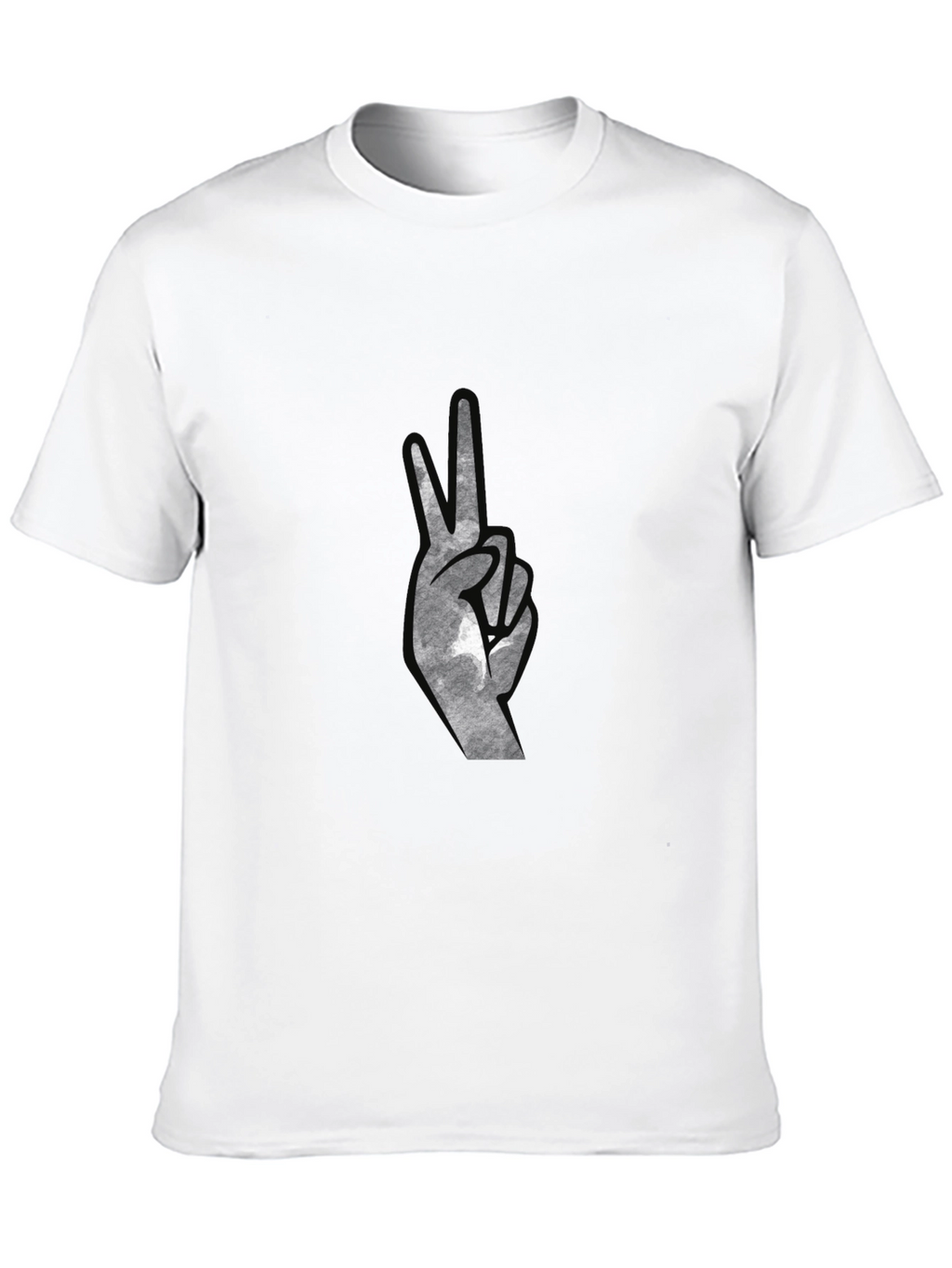 Peace Sign Graphic Tee - Black Cotton Comfort