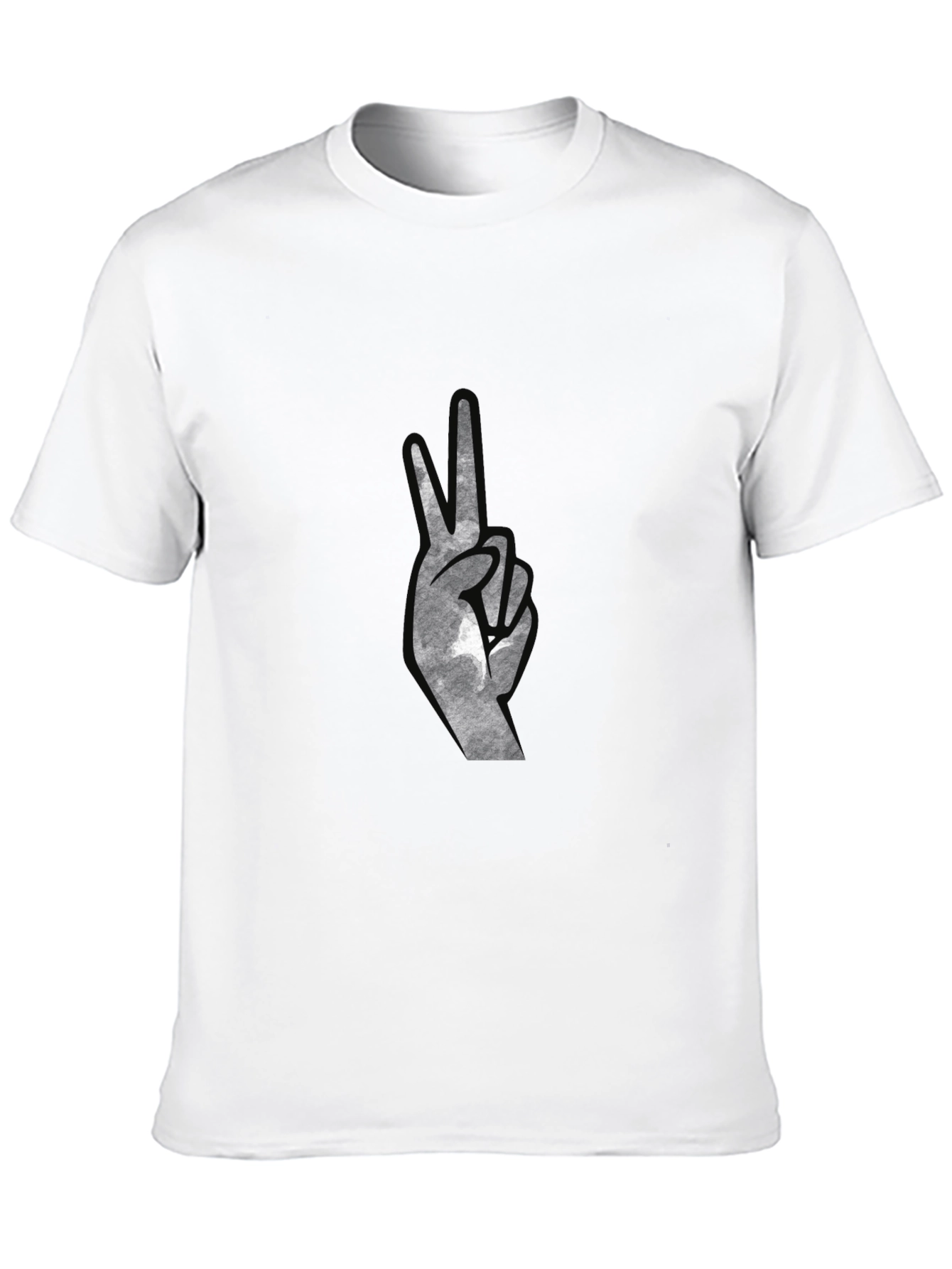 Peace Sign Graphic Tee - Black Cotton Comfort
