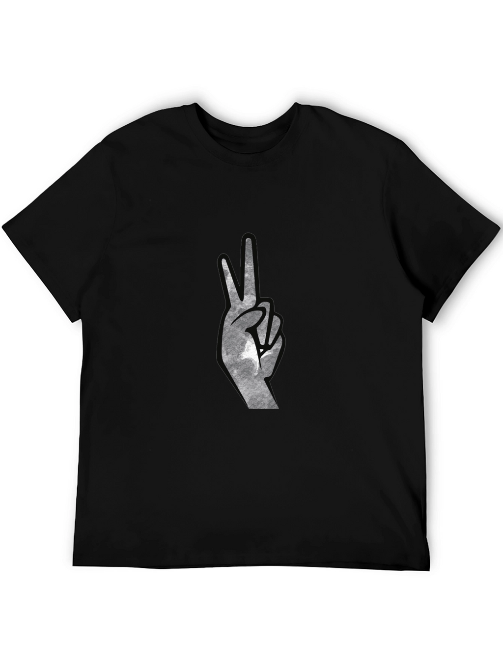 Peace Sign Graphic Tee - Black Cotton Comfort