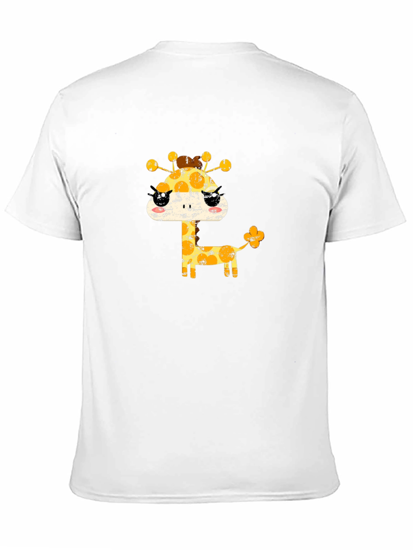 Cute Giraffe Graphic Black T-Shirt