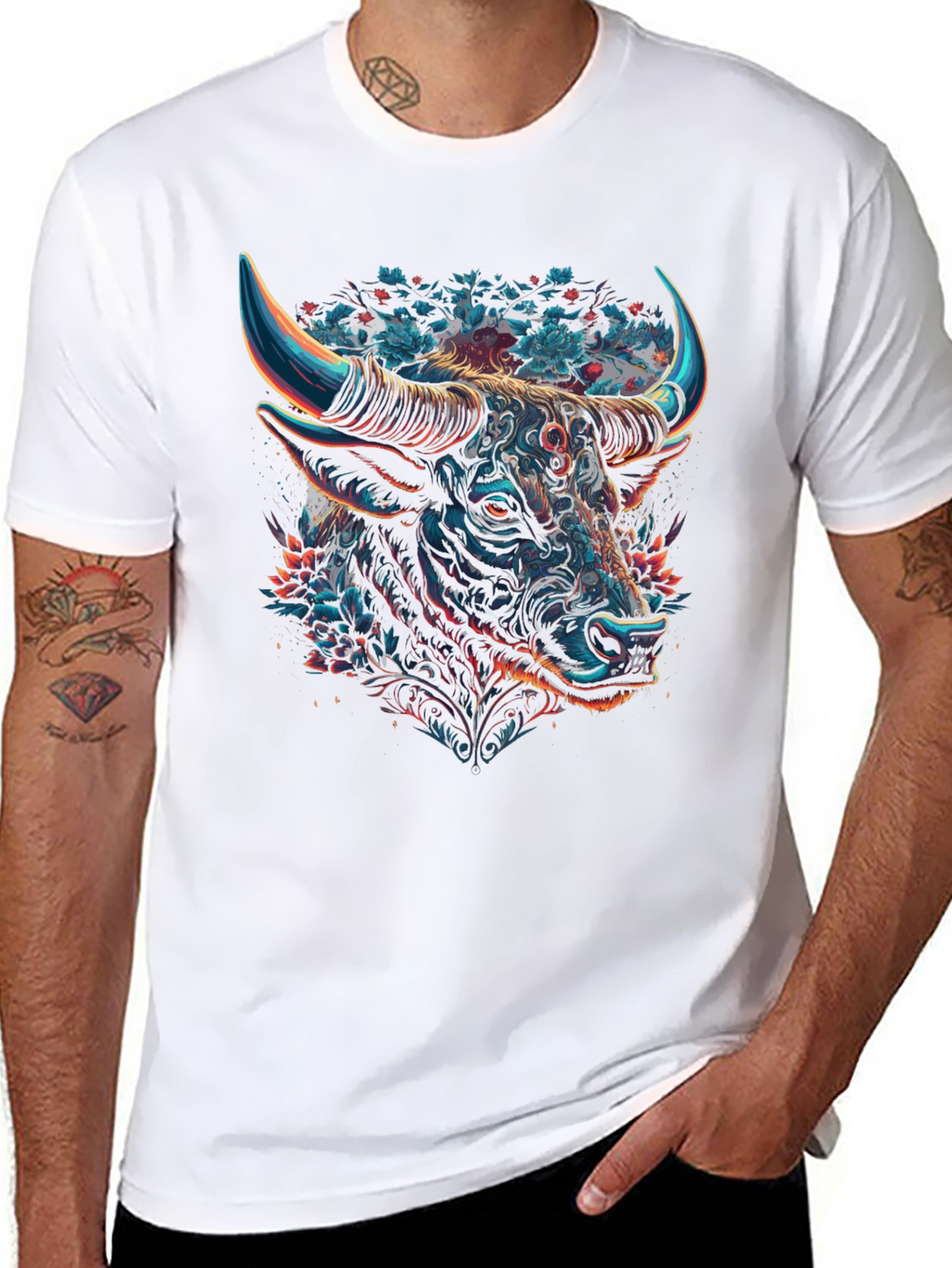 Taurus Bull Graphic Tee - Zodiac Black T-Shirt