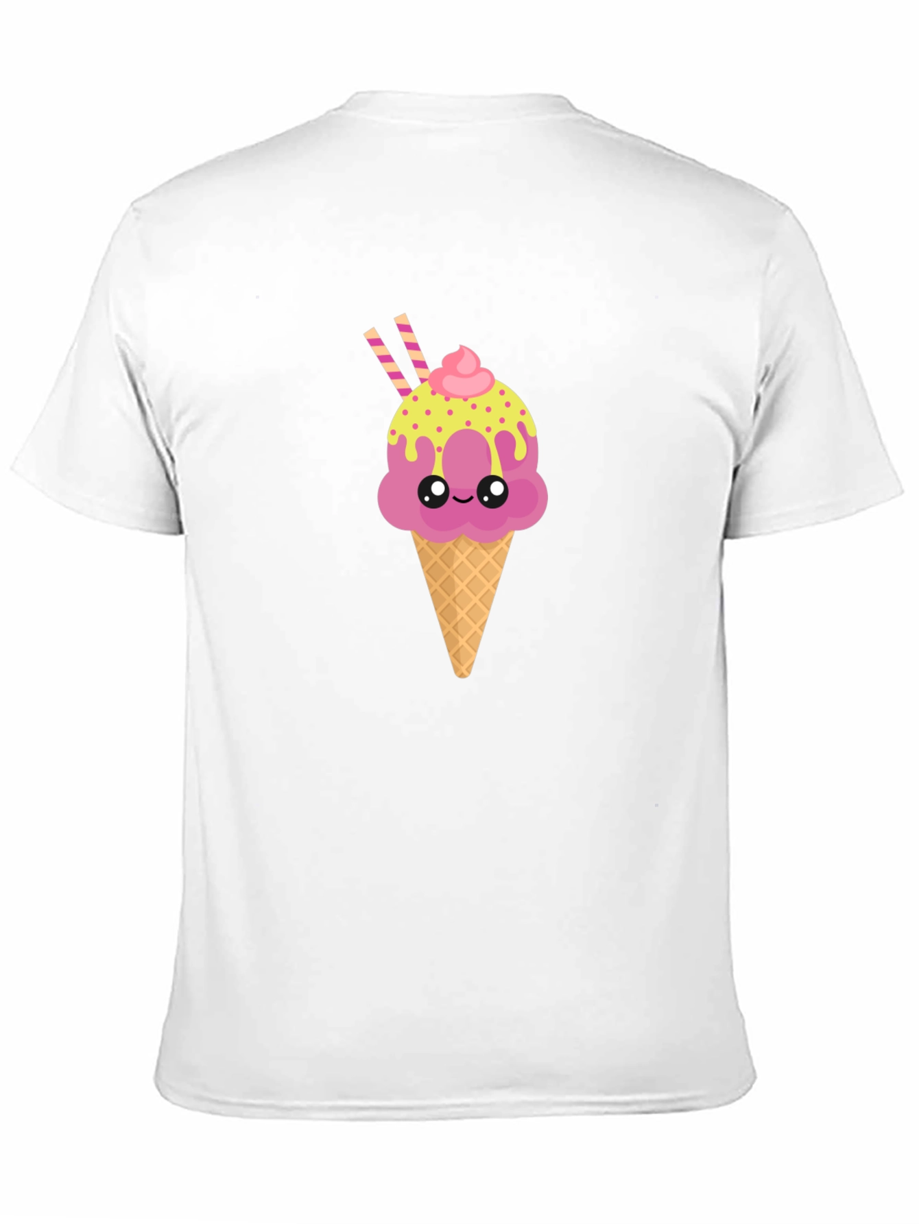 Cute Ice Cream Cone Graphic Tee - Black