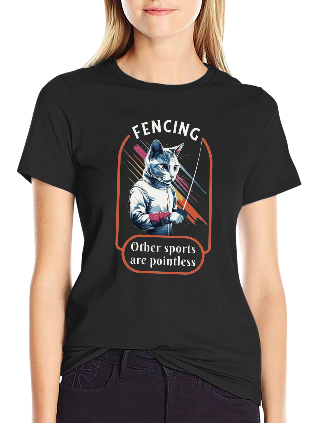 Fencing Cat T-Shirt: Other Sports are Pointless