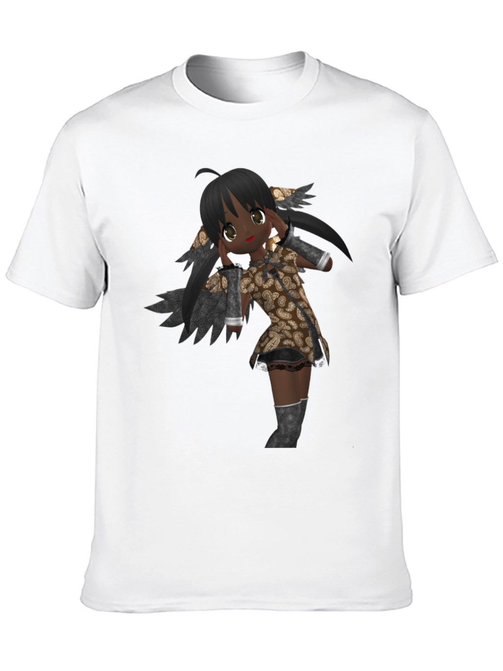 Anime Graphic Print Black T-Shirt