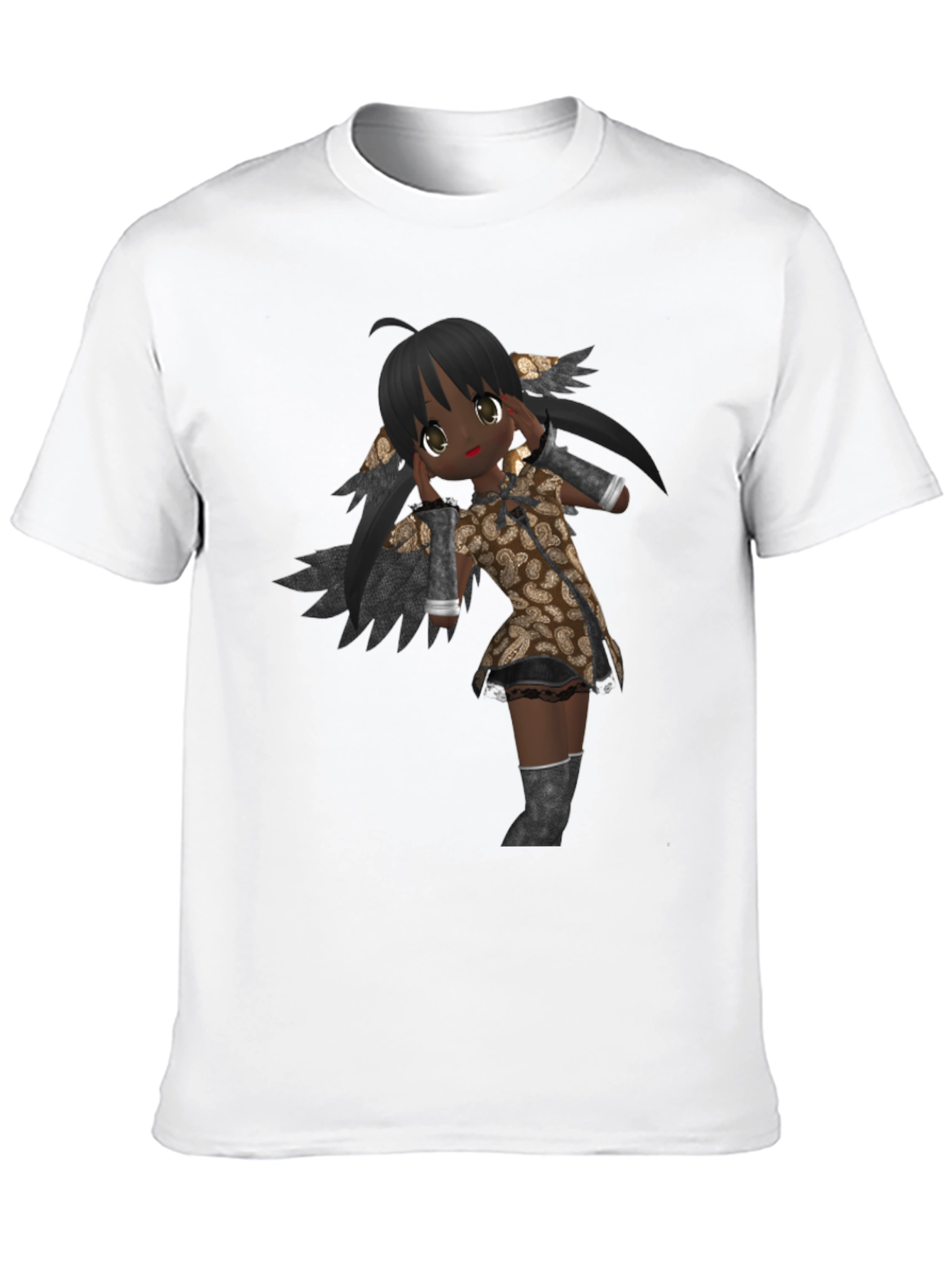 Anime Graphic Print Black T-Shirt