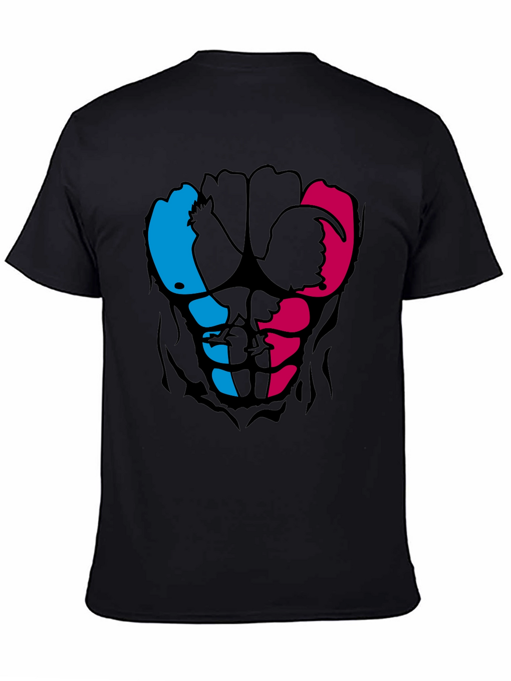 Rooster Abs Graphic T-Shirt - Black