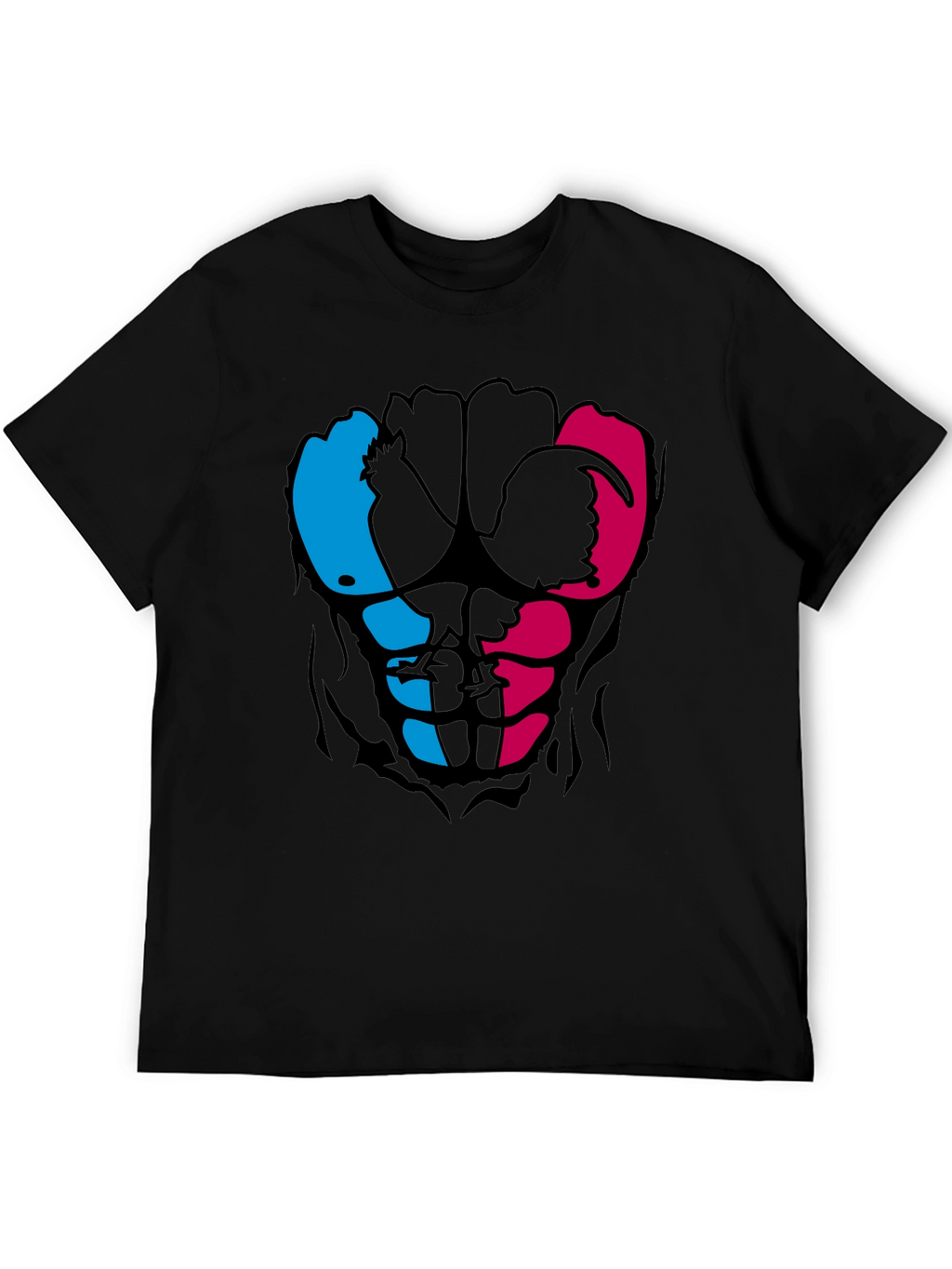 Rooster Abs Graphic T-Shirt - Black