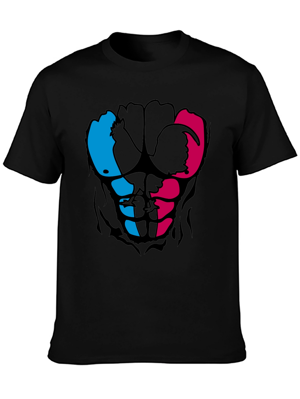 Rooster Abs Graphic T-Shirt - Black
