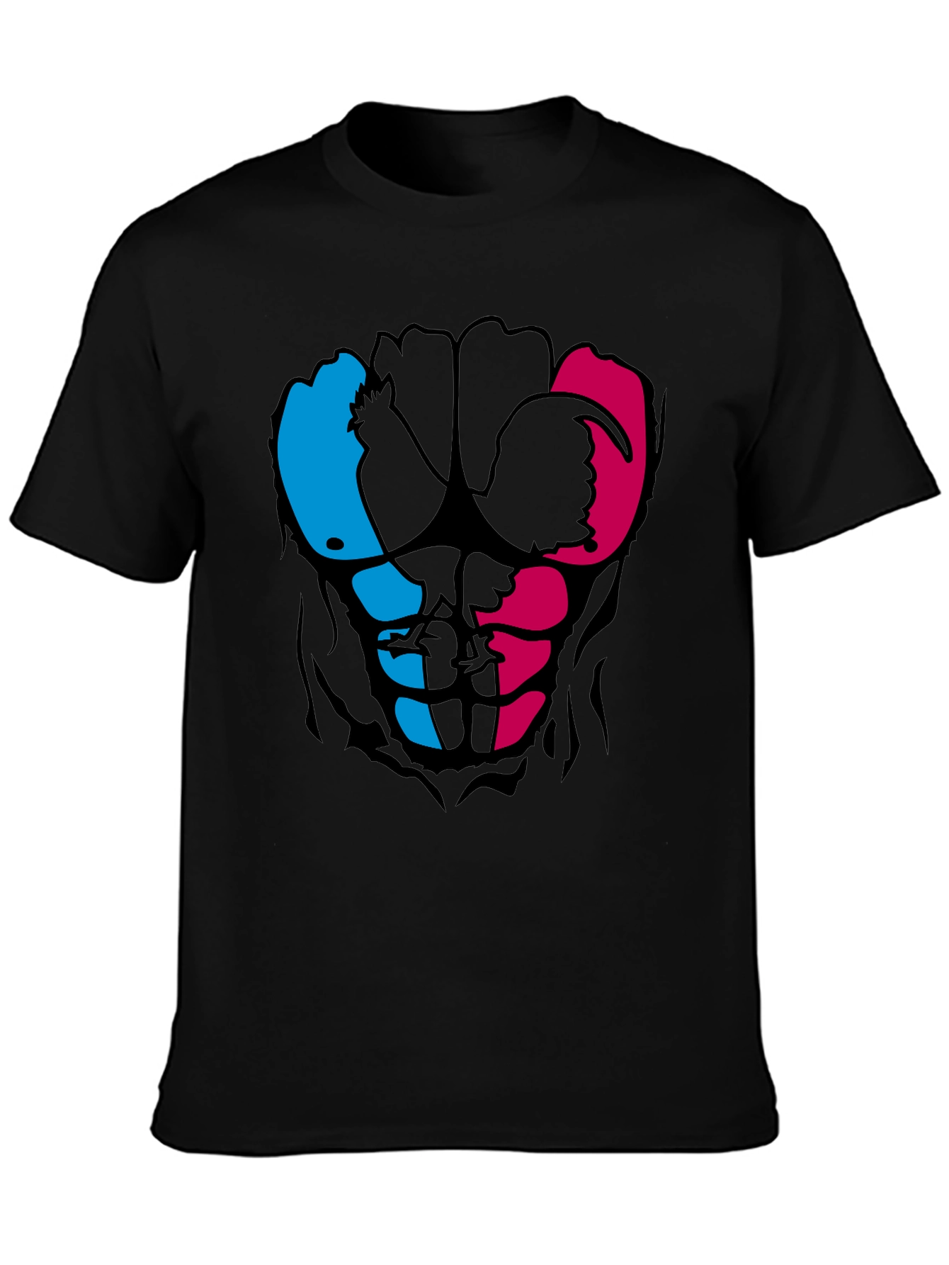 Rooster Abs Graphic T-Shirt - Black