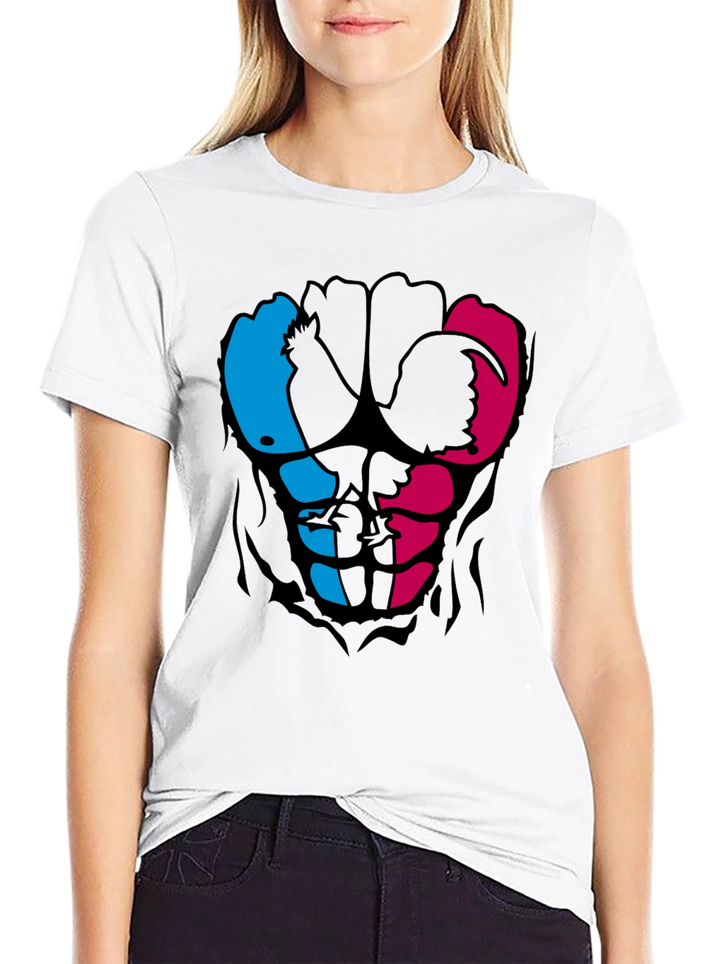 Rooster Abs Graphic T-Shirt - Black