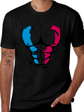 Rooster Abs Graphic T-Shirt - Black