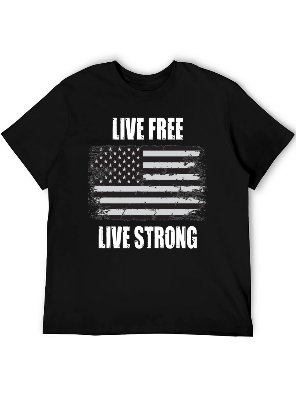 Live Free Live Strong Flag Graphic Tee
