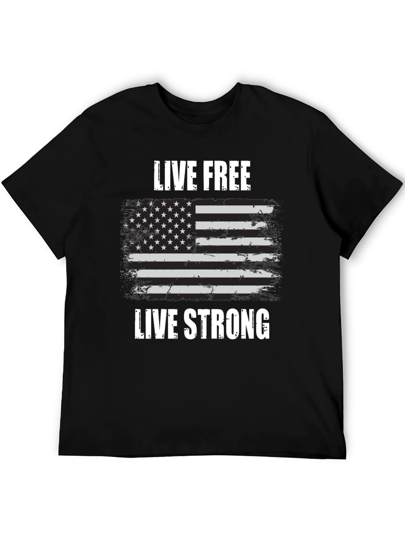 Live Free Live Strong Flag Graphic Tee