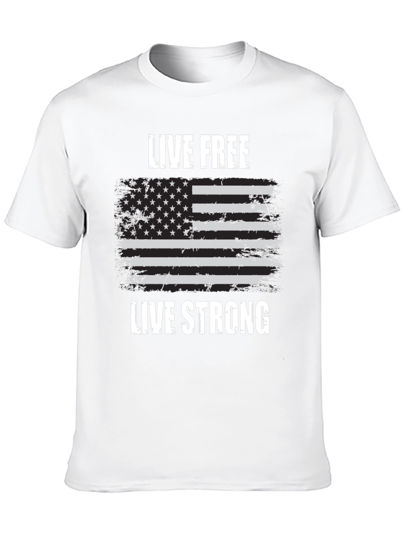 Live Free Live Strong Flag Graphic Tee