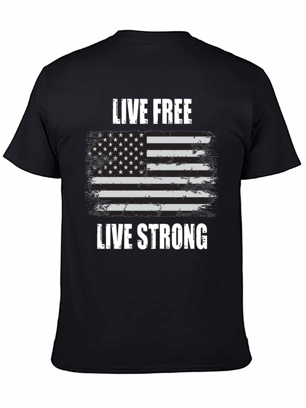 Live Free Live Strong Flag Graphic Tee