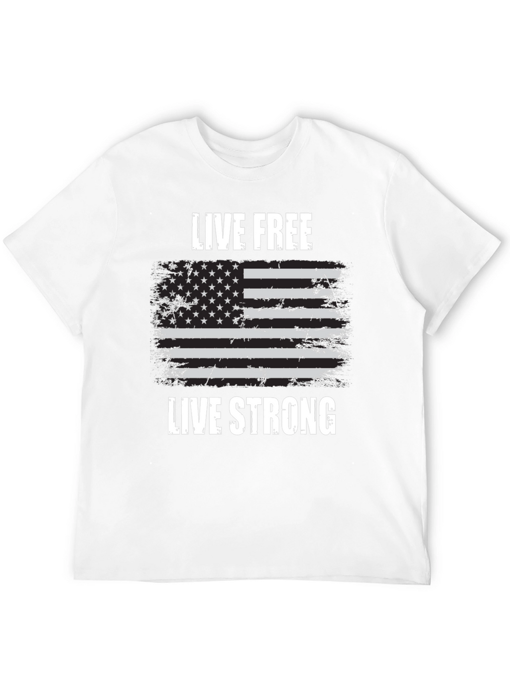 Live Free Live Strong Flag Graphic Tee