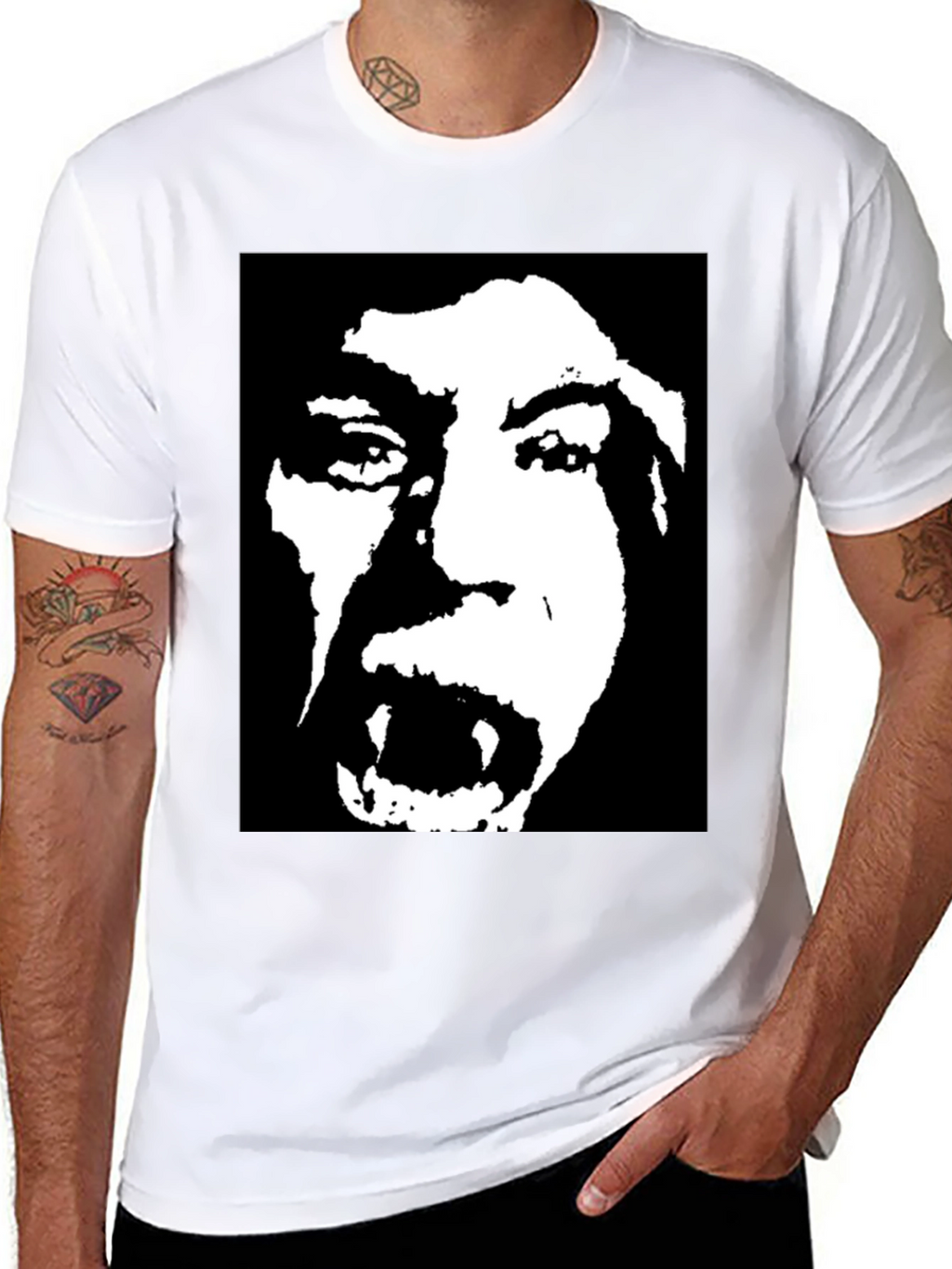 Black Vampire Portrait Graphic T-Shirt