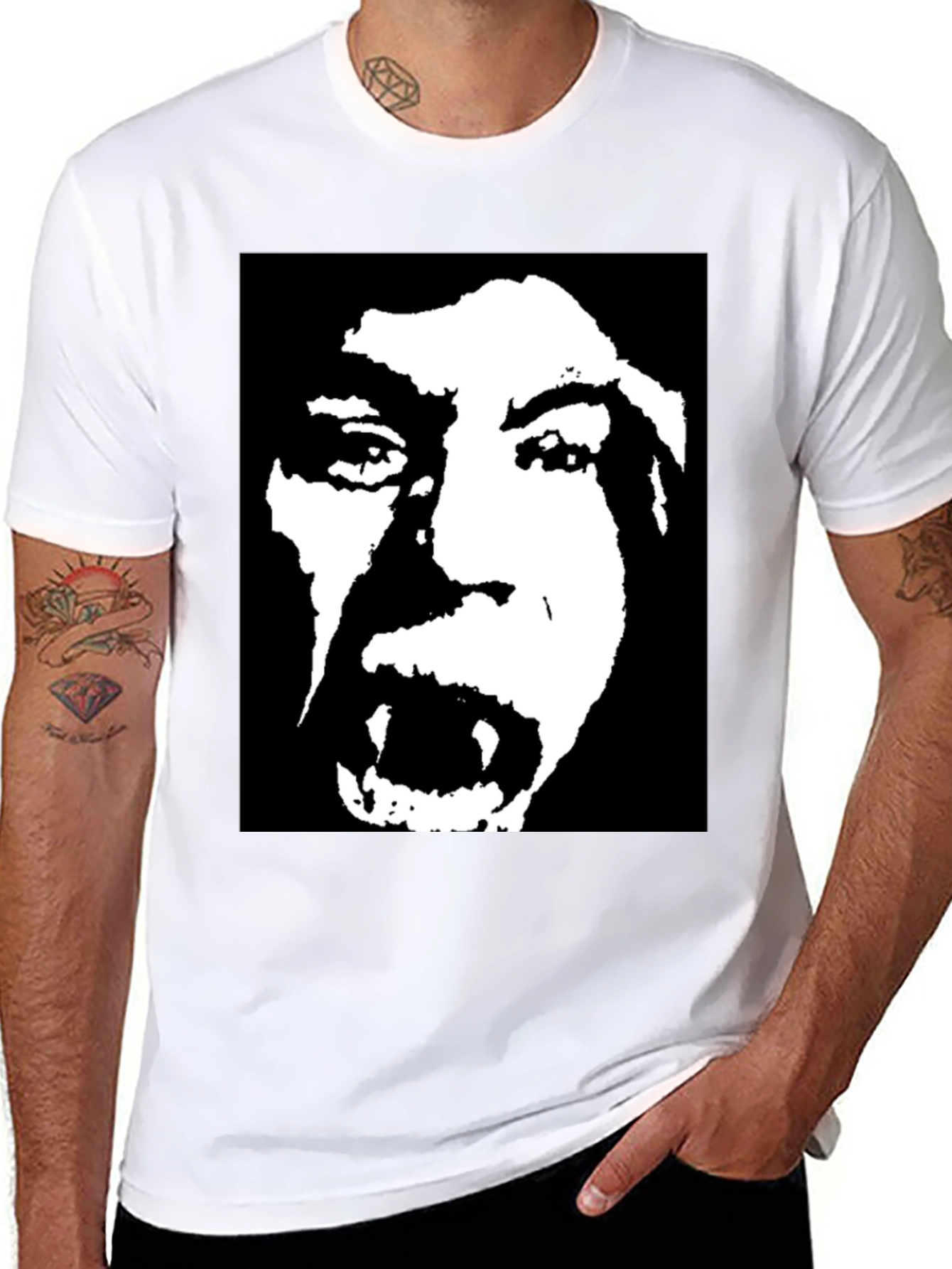 Black Vampire Portrait Graphic T-Shirt