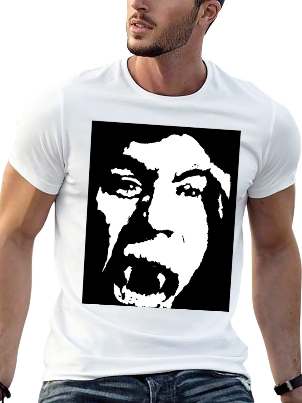 Black Vampire Portrait Graphic T-Shirt