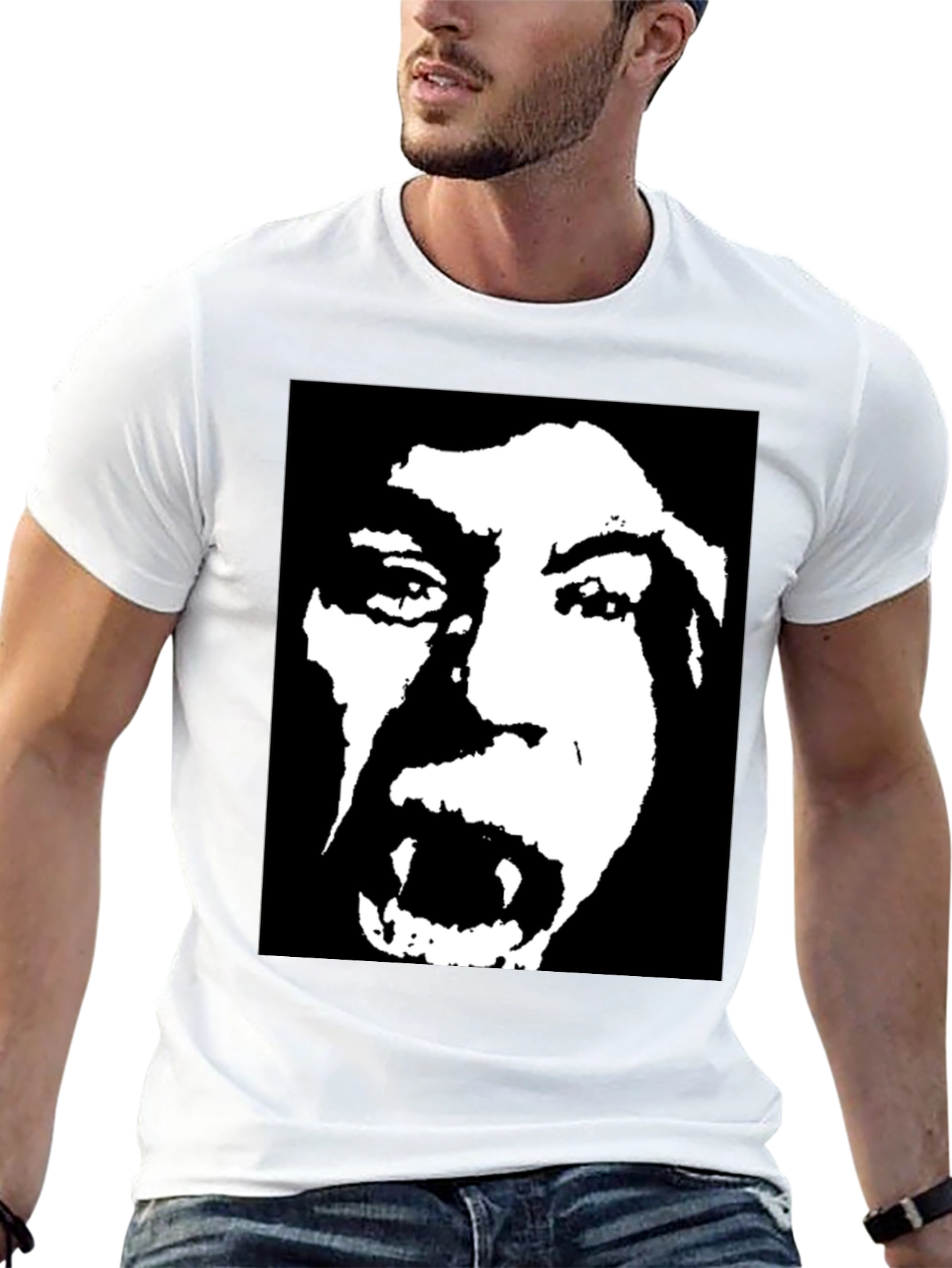 Black Vampire Portrait Graphic T-Shirt