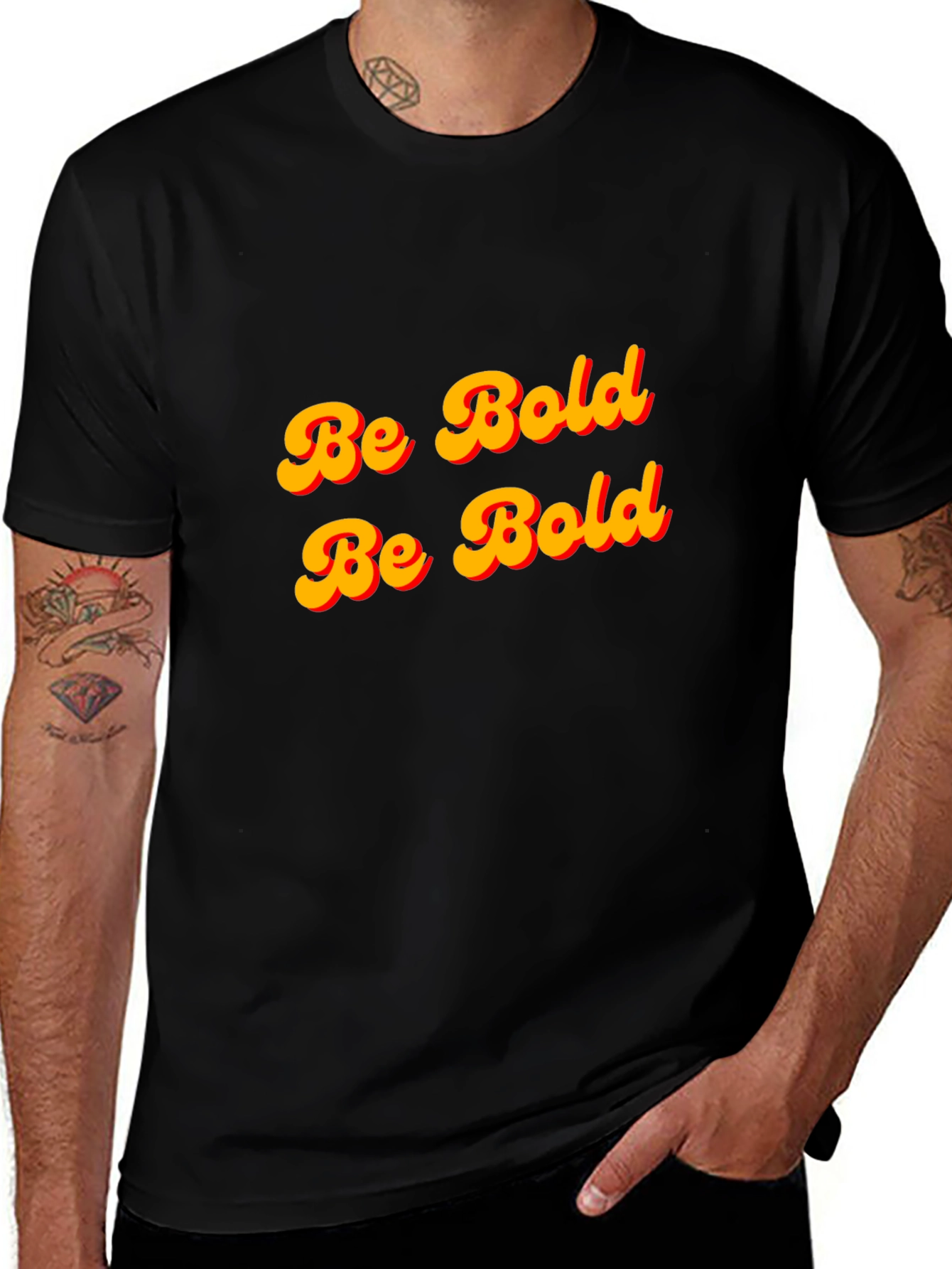 Be Bold T-Shirt - Black Cotton Graphic Tee