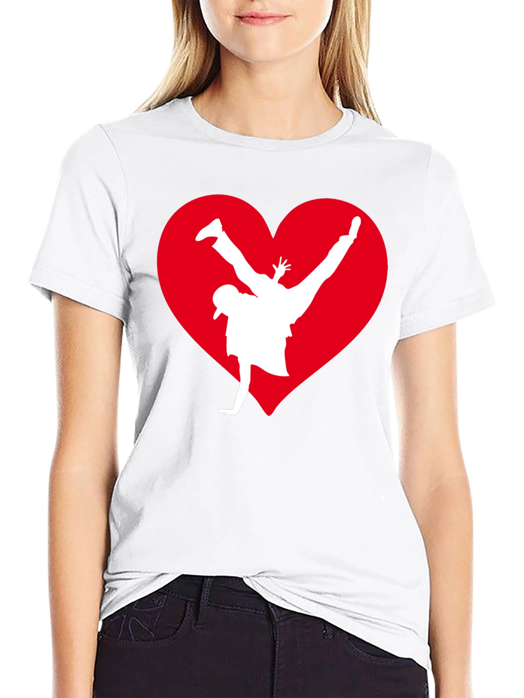 Breakdance Heart Graphic Tee - Black