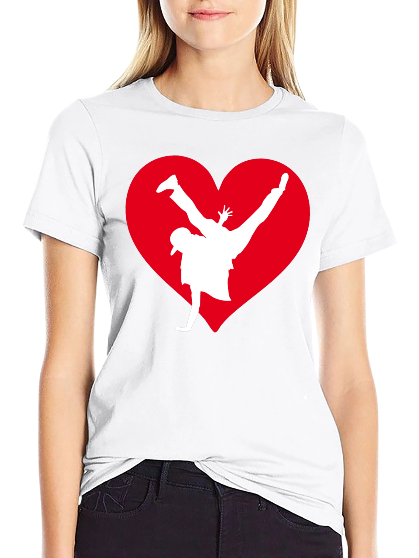 Breakdance Heart Graphic Tee - Black