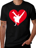 Breakdance Heart Graphic Tee - Black