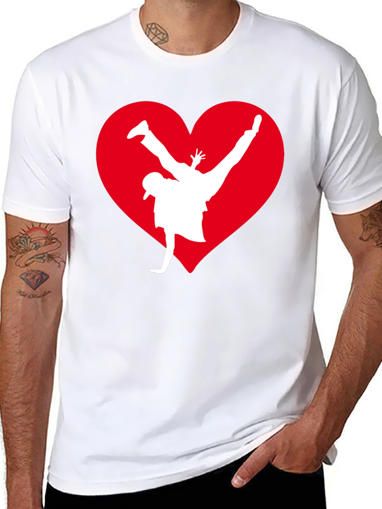 Breakdance Heart Graphic Tee - Black